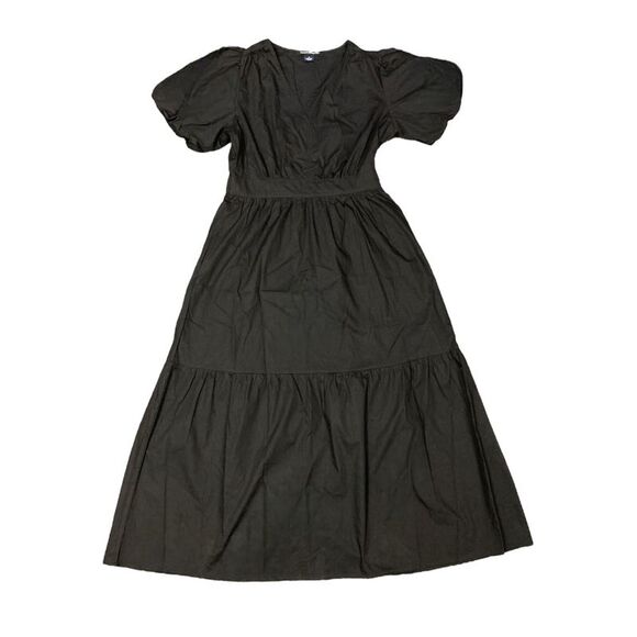 French Connection Women's Bubble Sleeve Poplin Maxi Dress - Black - Picture 1 of 3